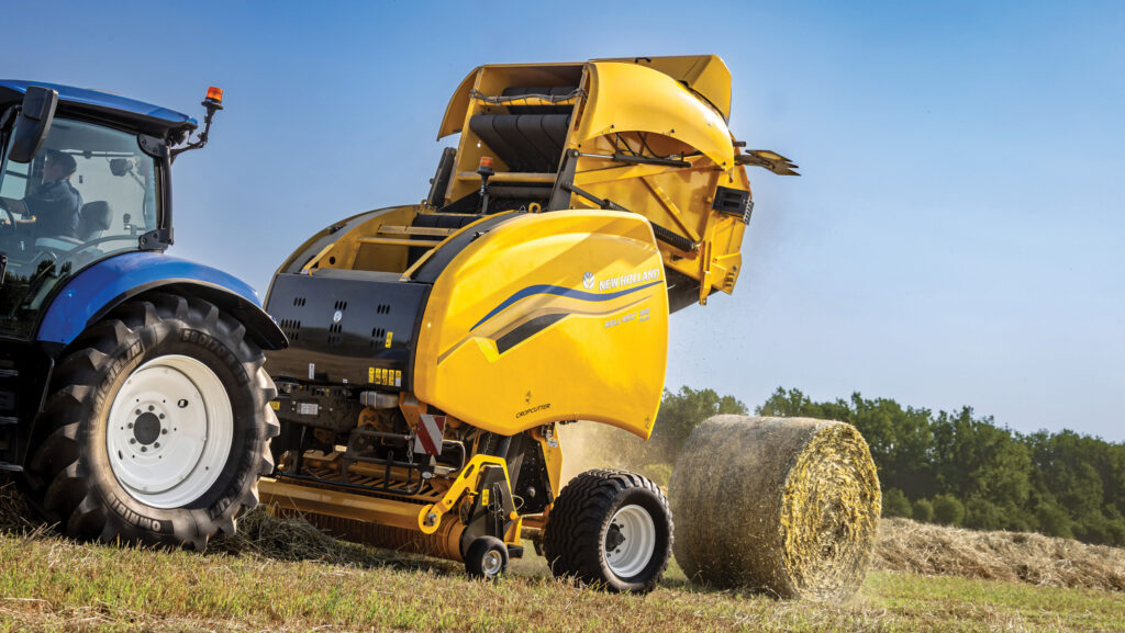 Baler ejecting a bale