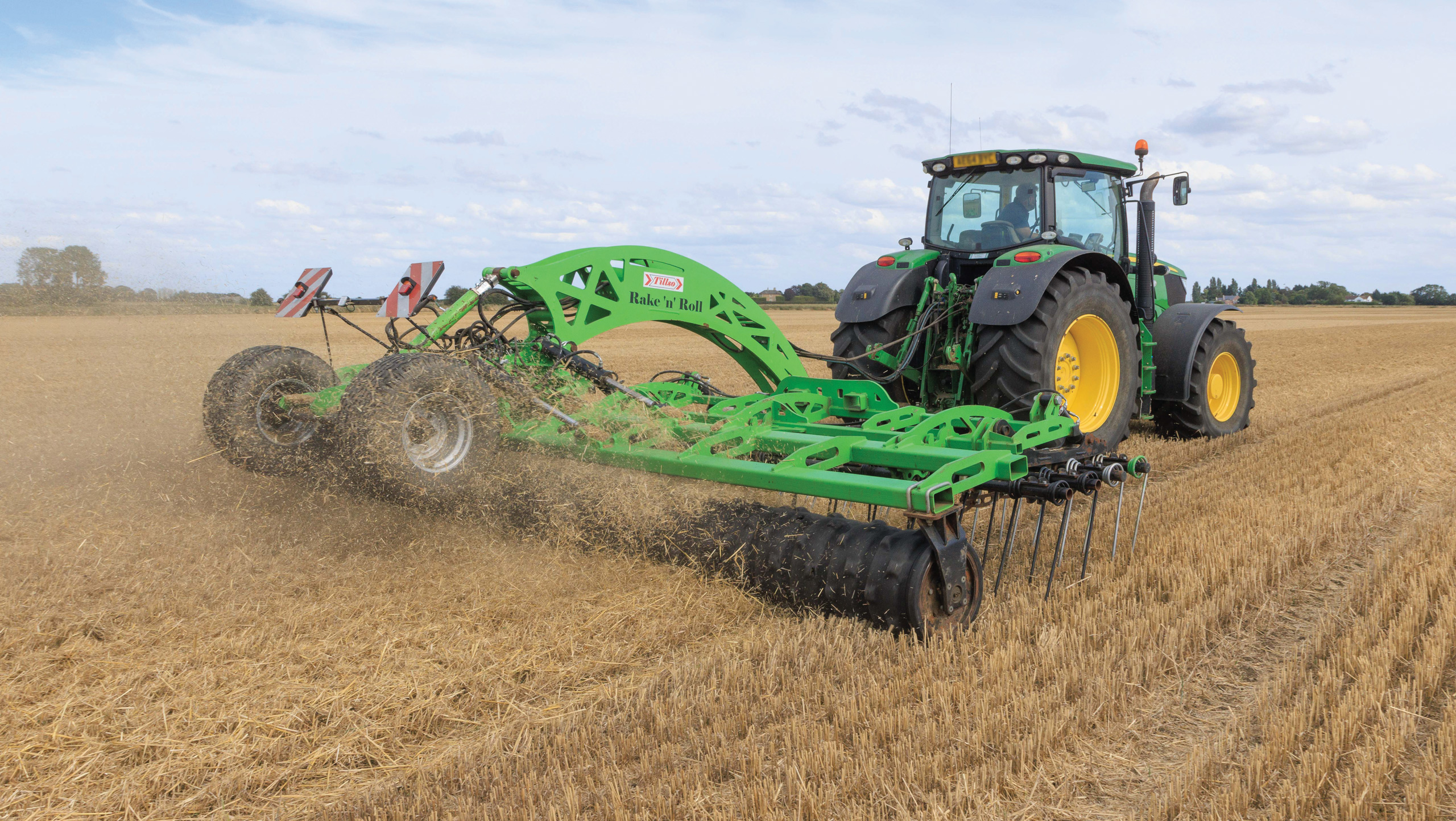 Straw rake and rolls