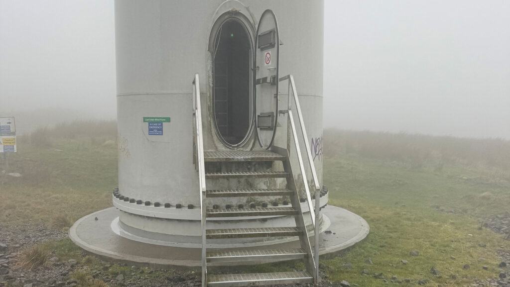 Damaged wind turbine