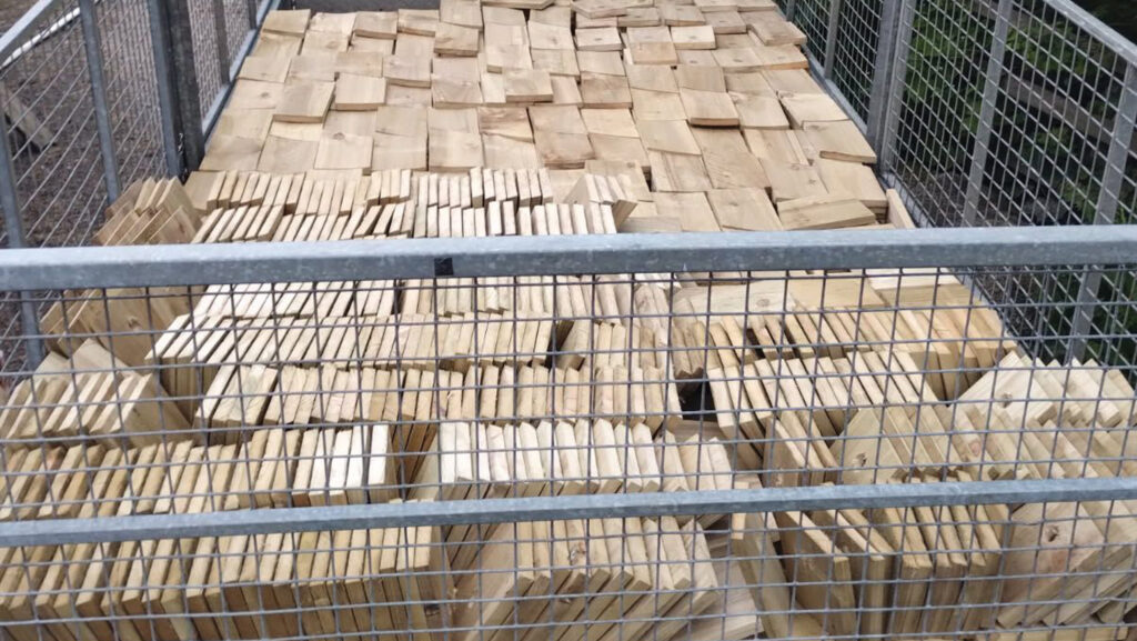 Stacks of wood for bird boxes