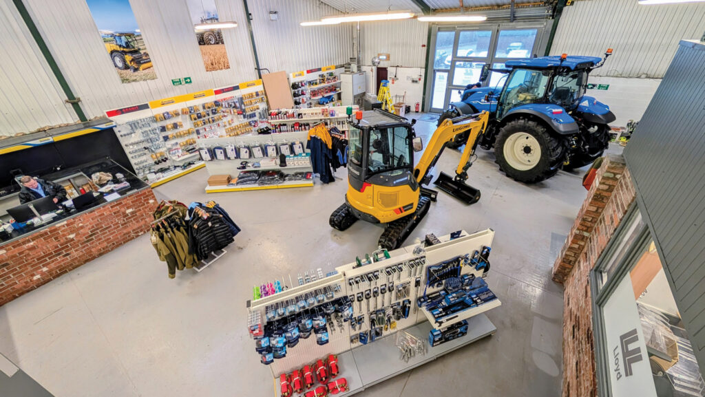 Interior of farm machinery dealership