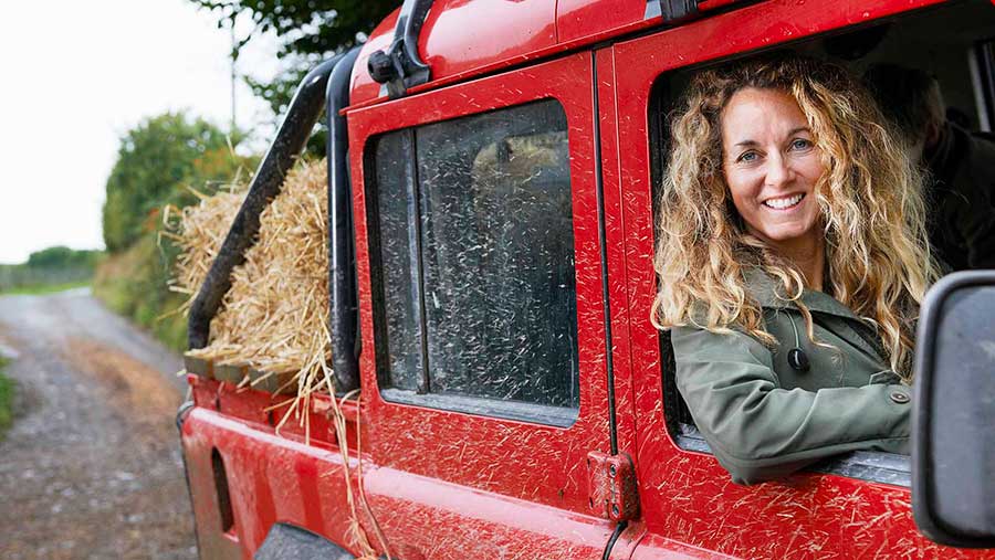 Farmer driving Landrover