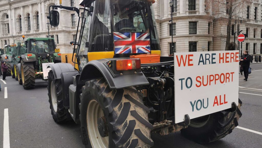 Tractor protest in Whitehall