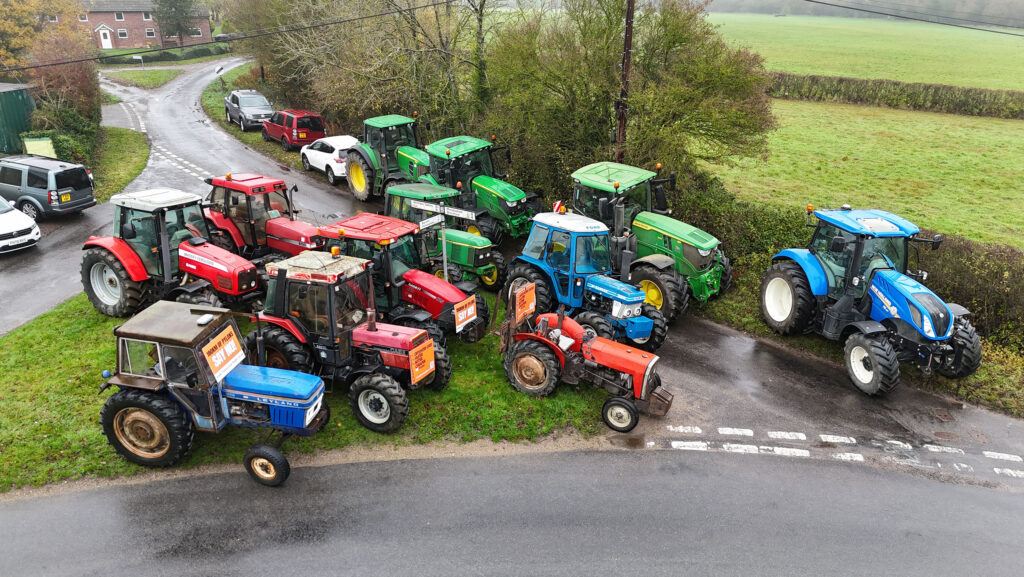 The tractor protest in Cotton village © Chris Lockwood