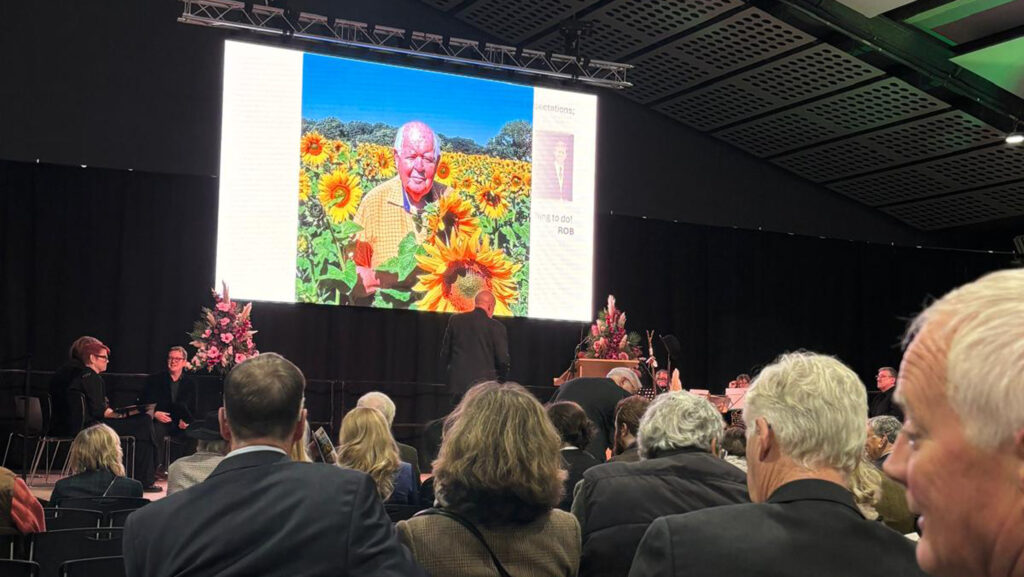 Slide show at David Richardson memorial thanksgiving service