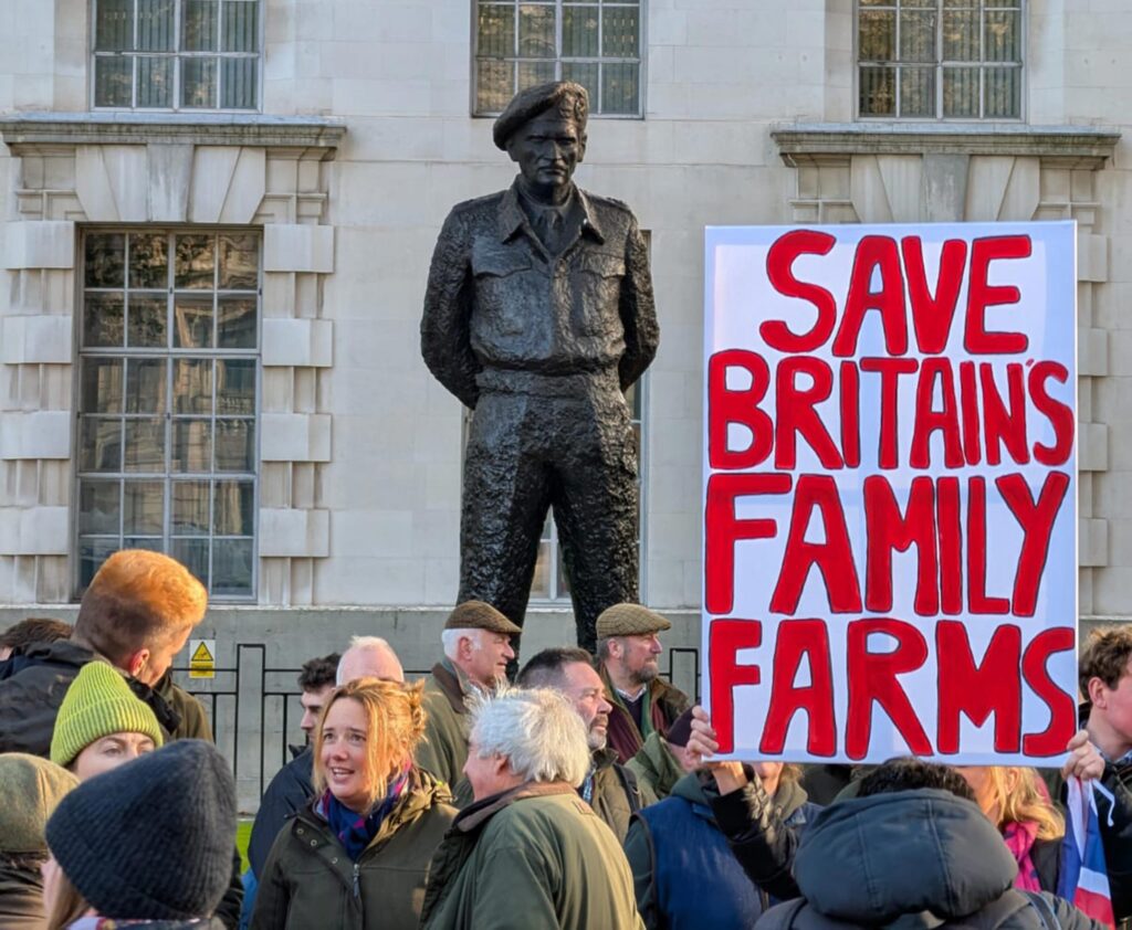 Protester holding sign in London