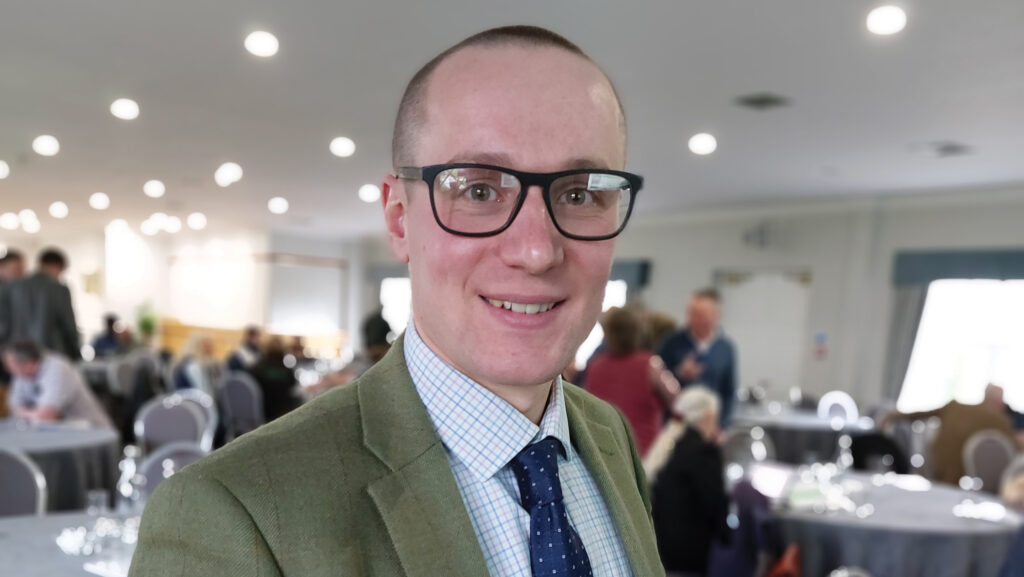 Farmer at an industry conference