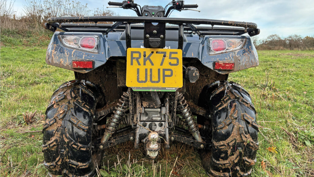 Rear view of quad bike