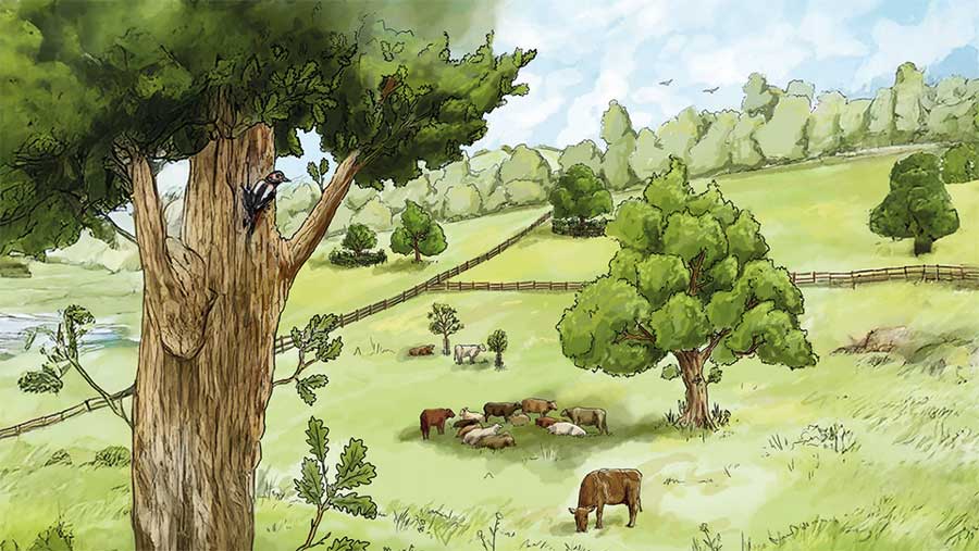 In-field trees can provide shade and shelter right across a field.