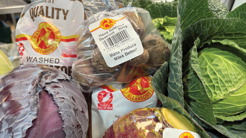 Labelled farm produce in bags