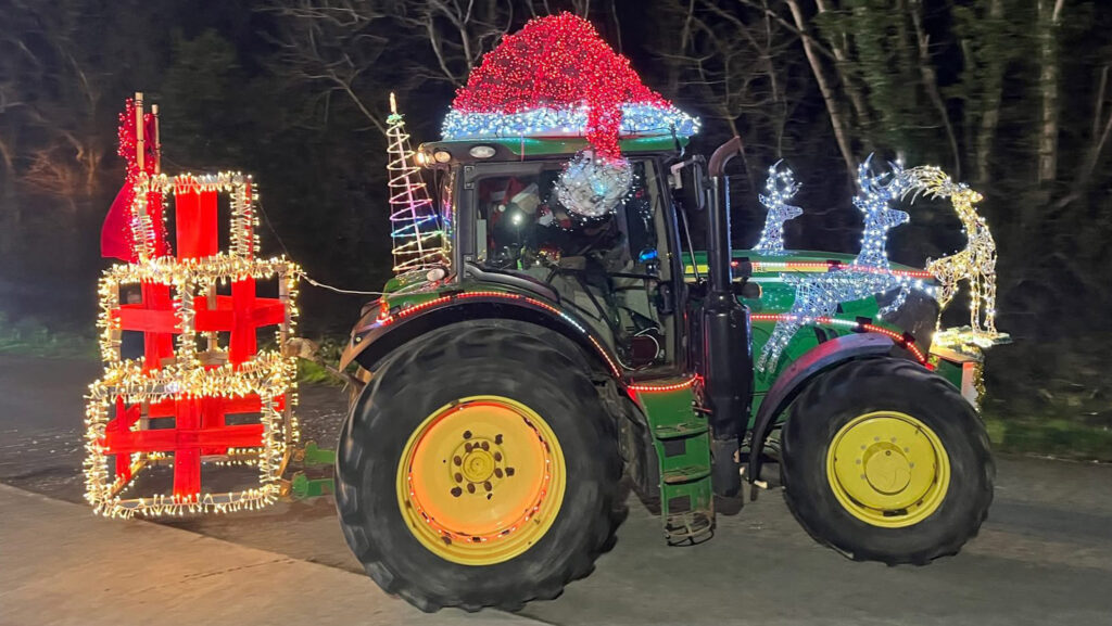 Illuminated tractor run organised in Pembrokeshire © Supplied by Tom and Pippa Bevan 