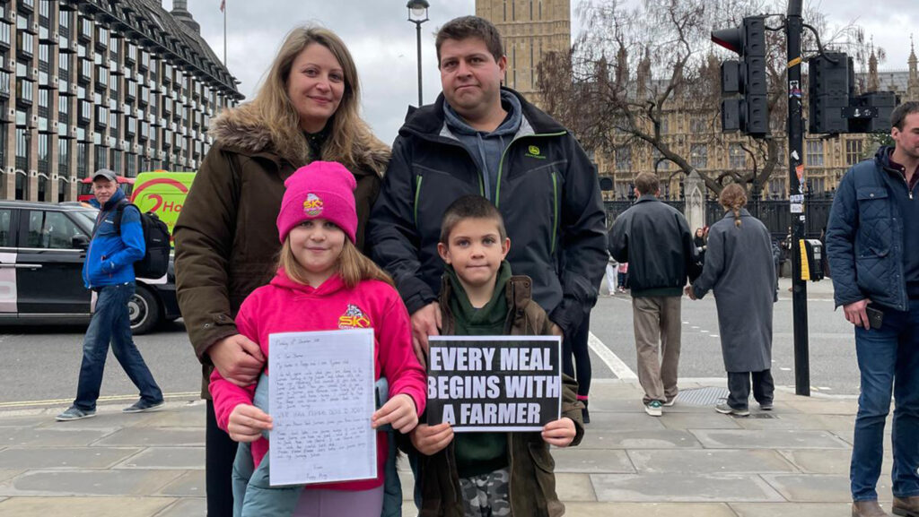 The King family at Finance Bill tractor protest 