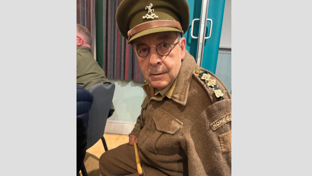 Tim Wall dressed as Captain Mainwairing