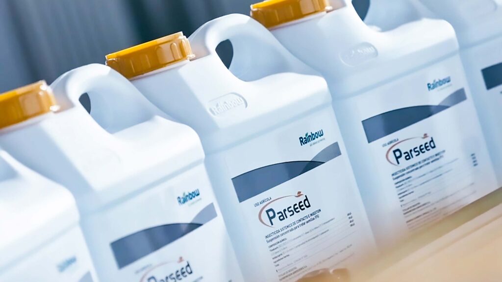 Bottles of ag chemicals 