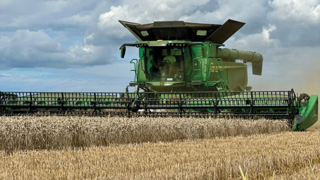 A combine in action