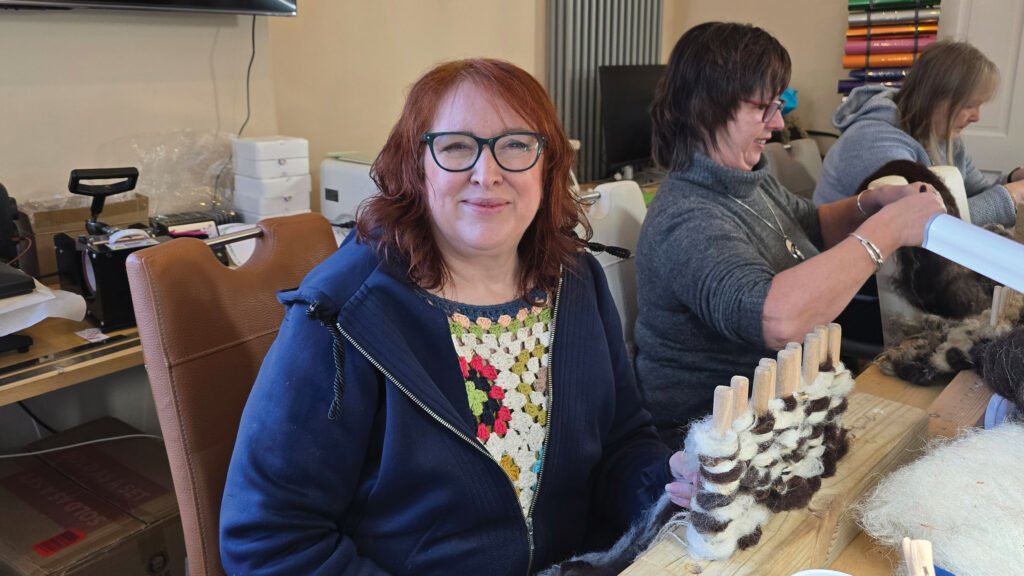 Diana Tregenza at the wool looming workshop