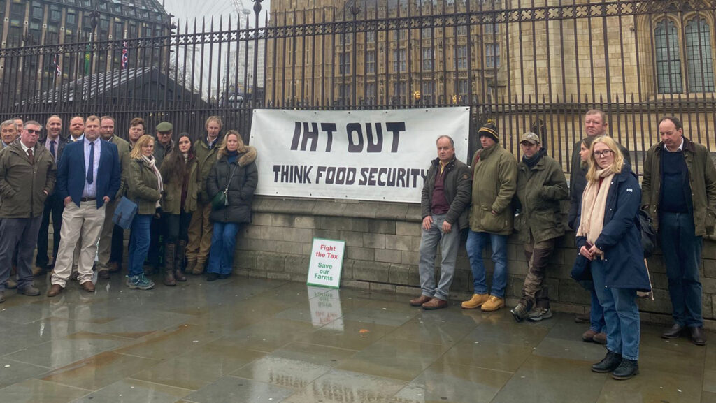Farmers protest outside Parliament ahead of IHT debate