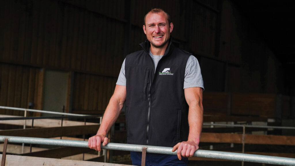 Farmer in a cattle shed