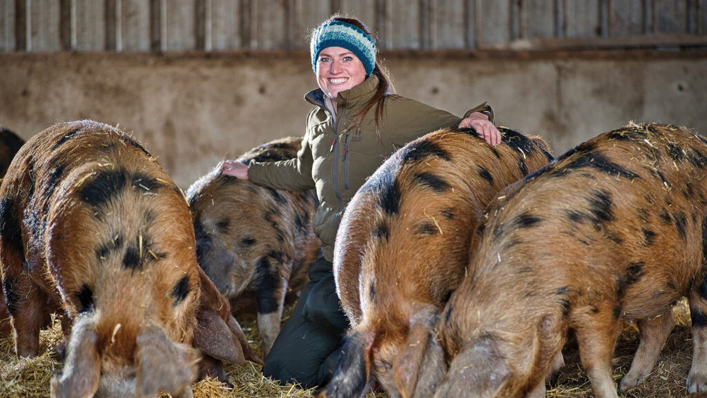 Lucy Eyre and her pigs