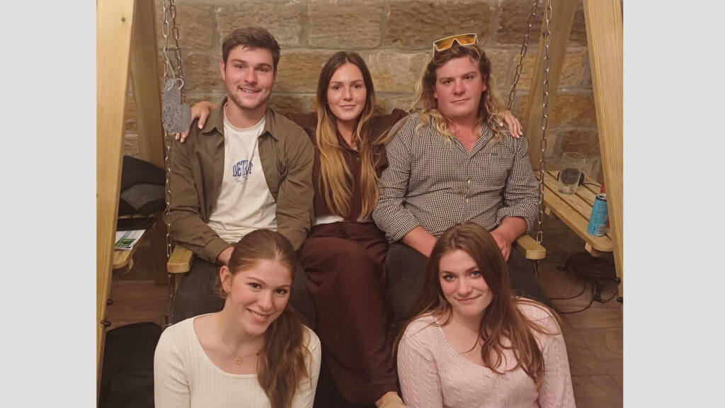 Group of five young people