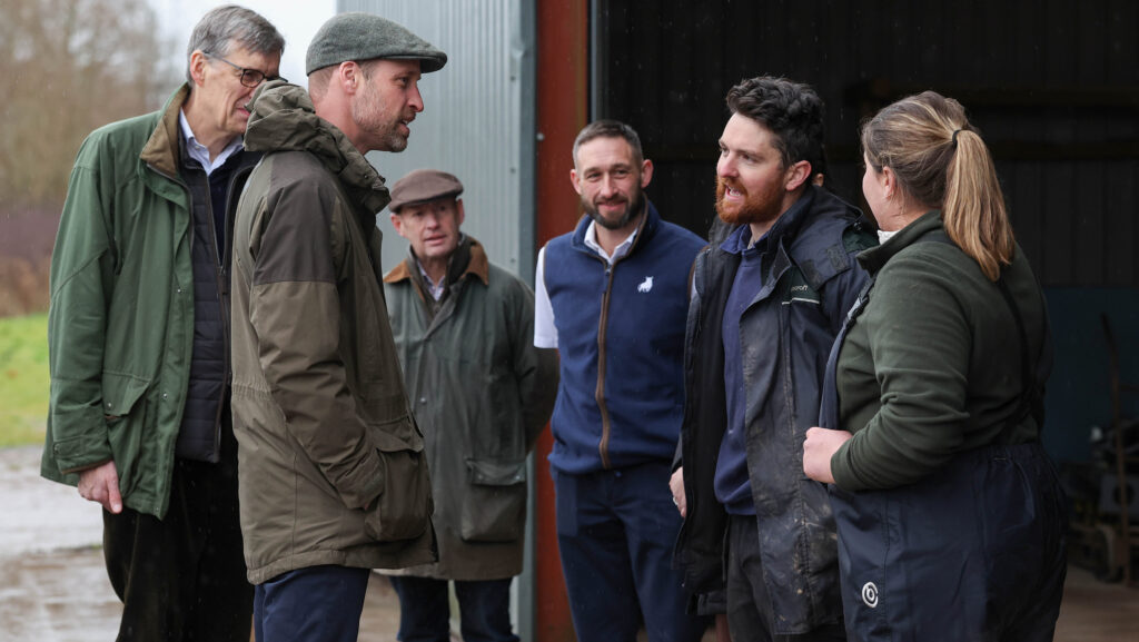 Prince Williams meets farmers Johan and Laura Bowler