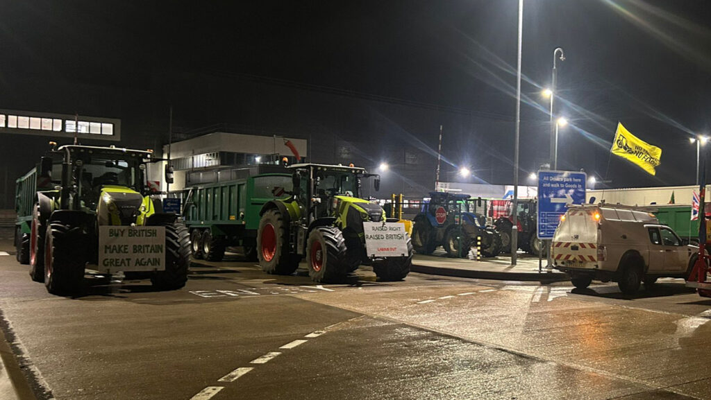 Tractor protest Lidle depot Peterborough