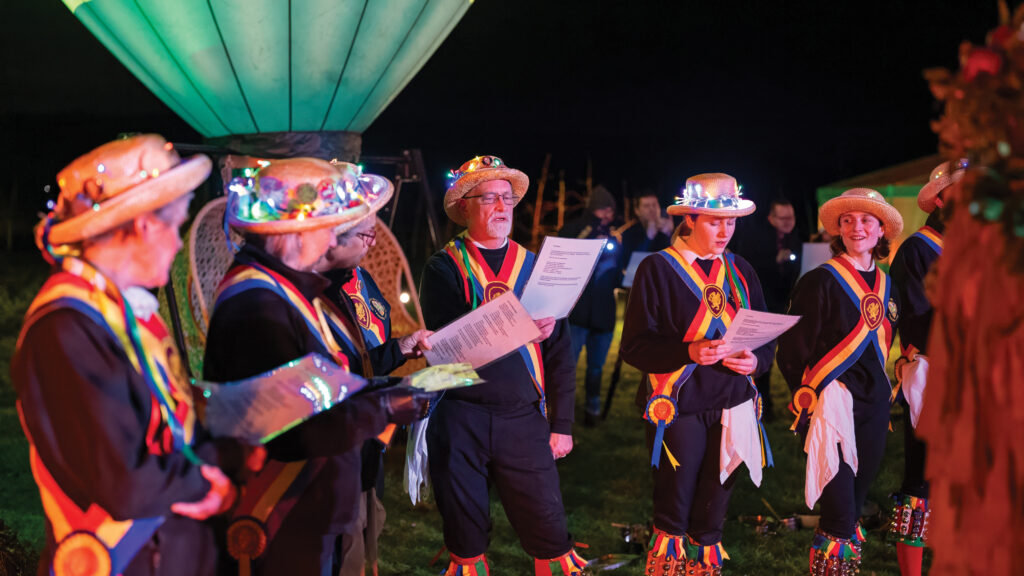 Wassail song sang by the Mendip Morris at Thatchers Wassail event
