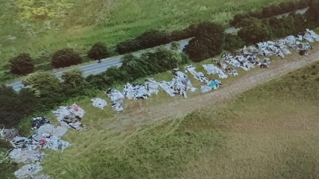 Drone footage of the waste left by fly-tippers © Will Dickinson