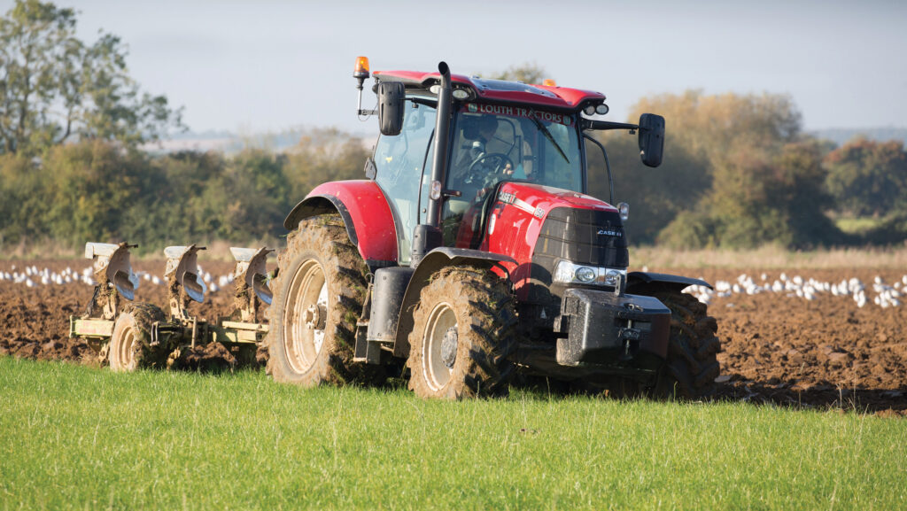 Ploughing grassland