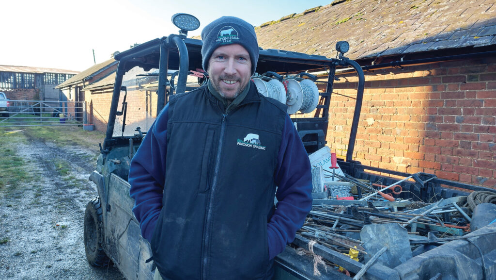 Farmer in front of a tractor