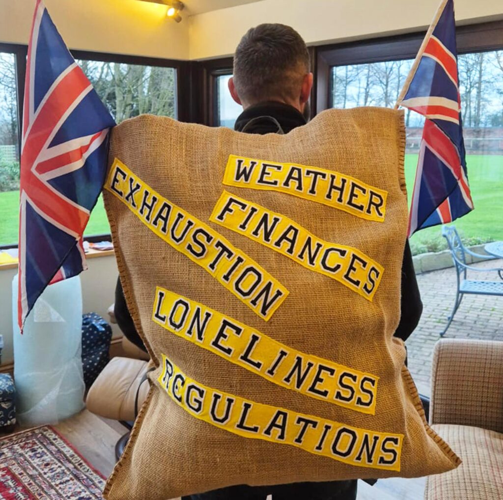 Message on Sam Stables' backpack