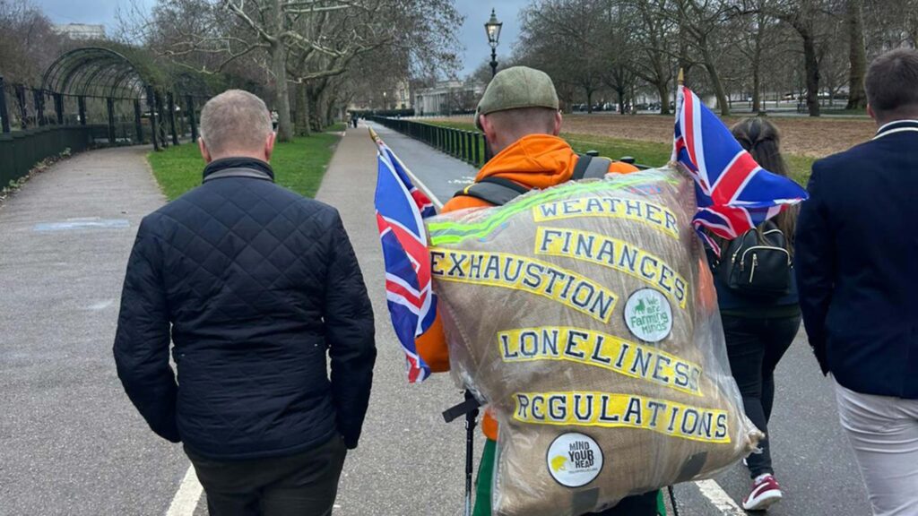 Farmer completes 142-mile walk for mental health