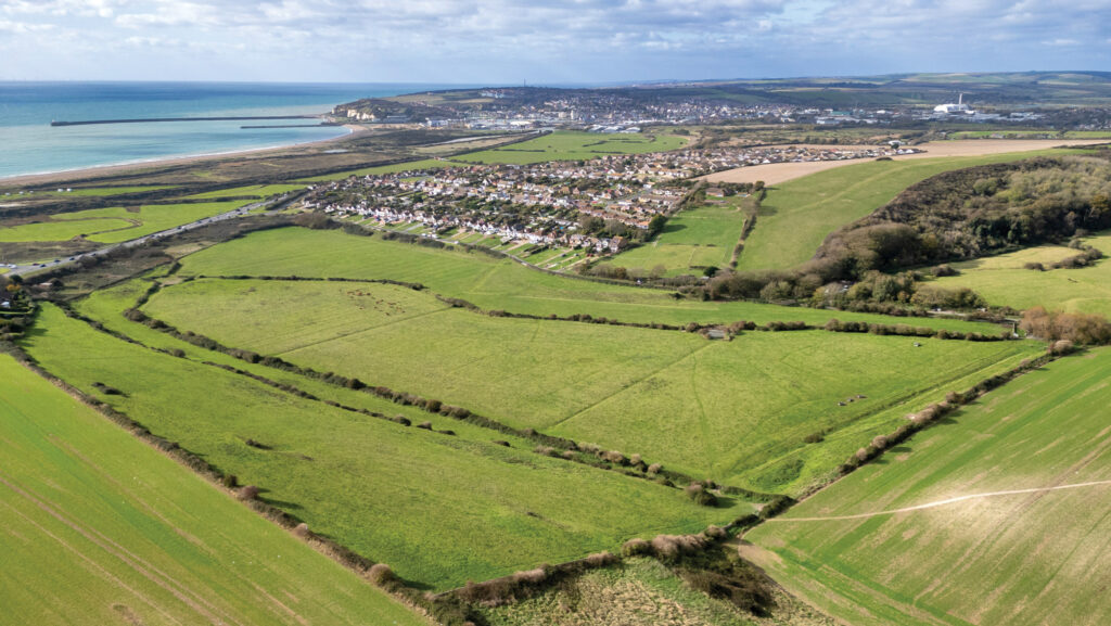 Aerial view of farmland