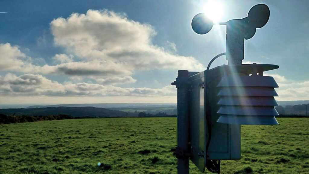 A weather station in a field