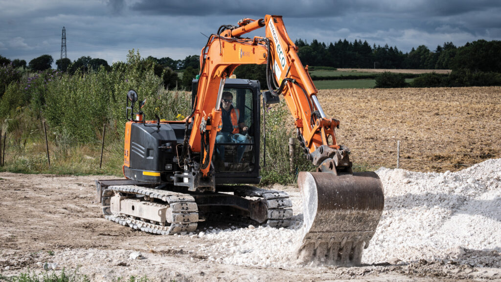 Hitachi digger working
