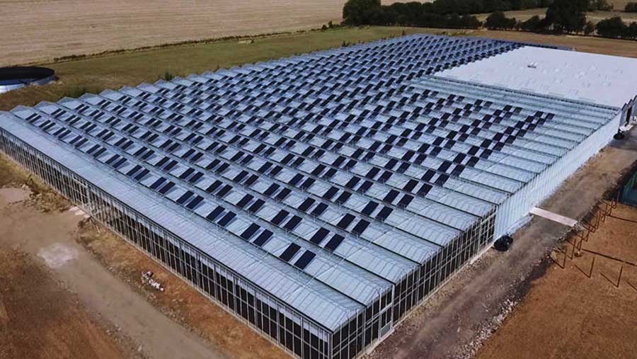 Solar panels on roof