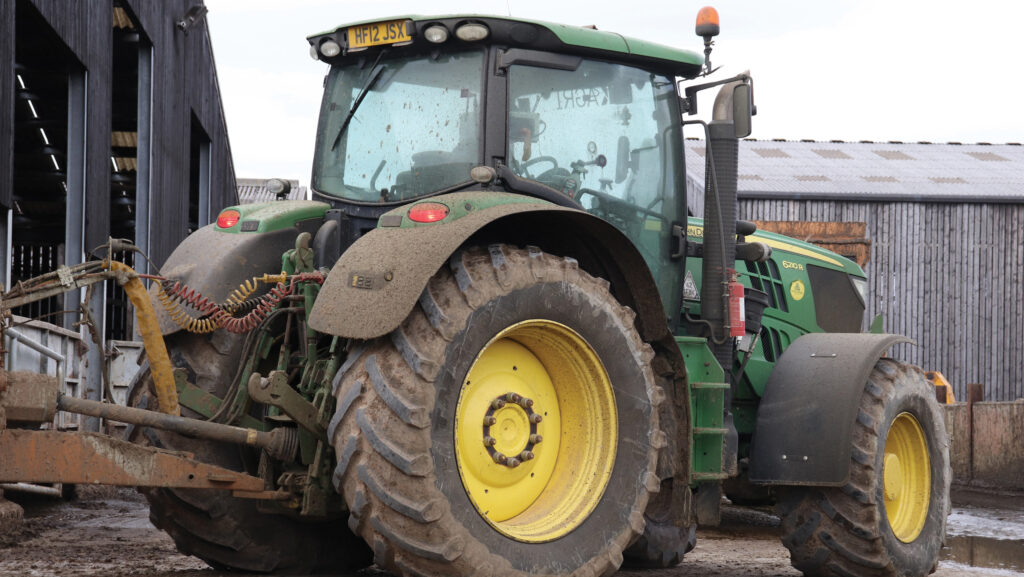 Tractor in a farmyard