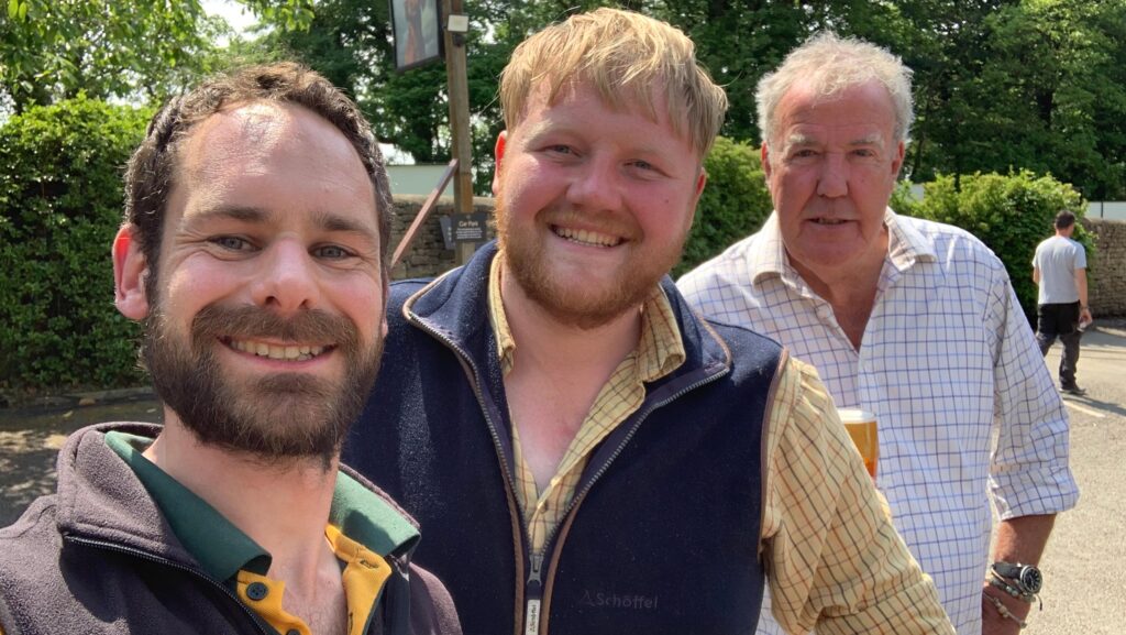 Richard Heady with Kaleb Cooper and Jeremy Clarkson