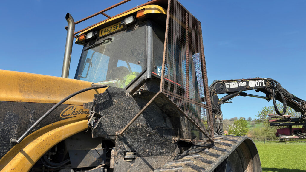Close-up of tractor cab