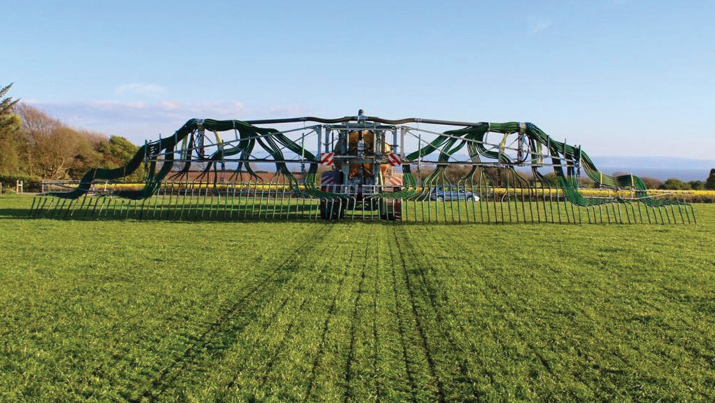 Slurry spreader in a field