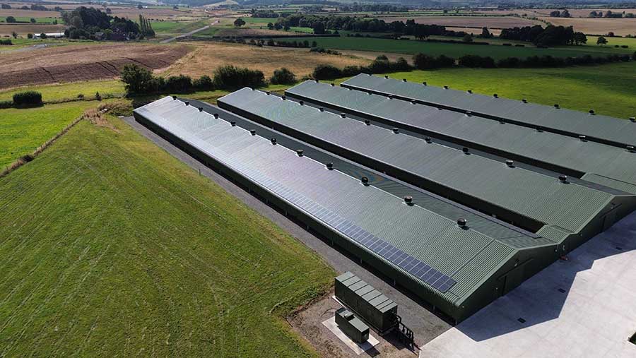 Solar panels on roof