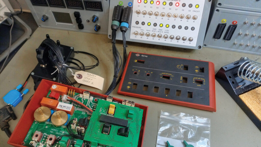 Electrical items being repaired in the AB Techtronics workshop 