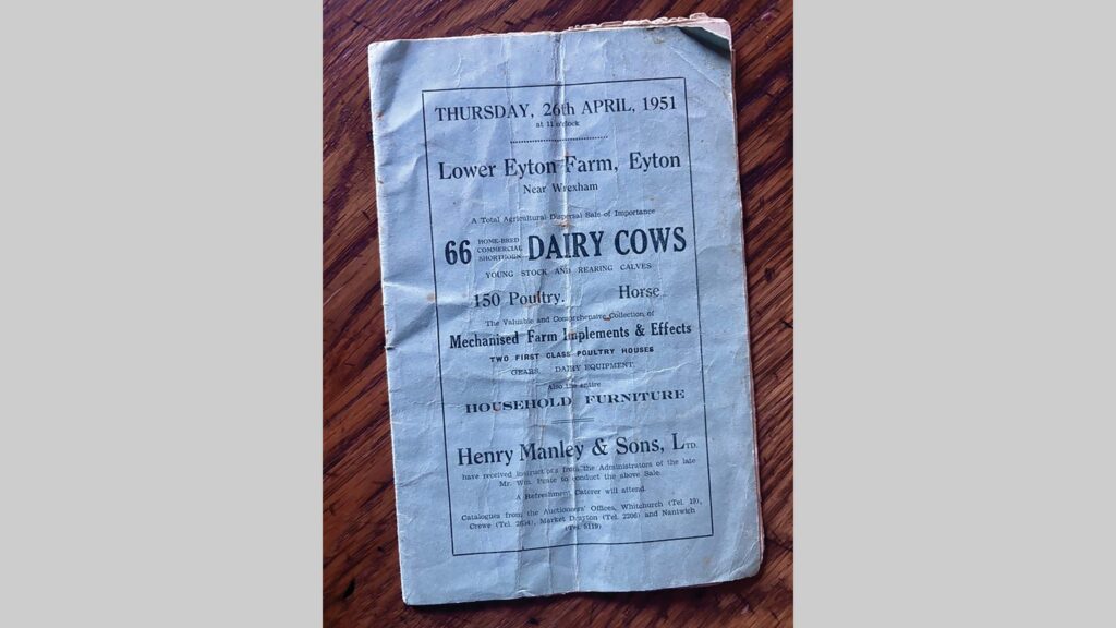 Old, crumpled auction catalogue