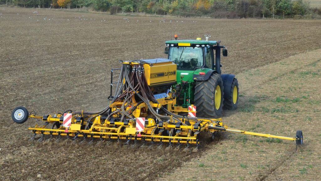 Claydon Hybrid T6c drilling into stubble © Claydon