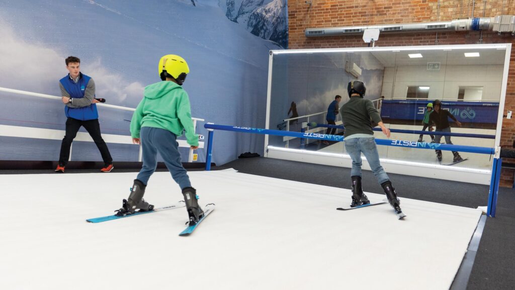 Children on the infinity piste