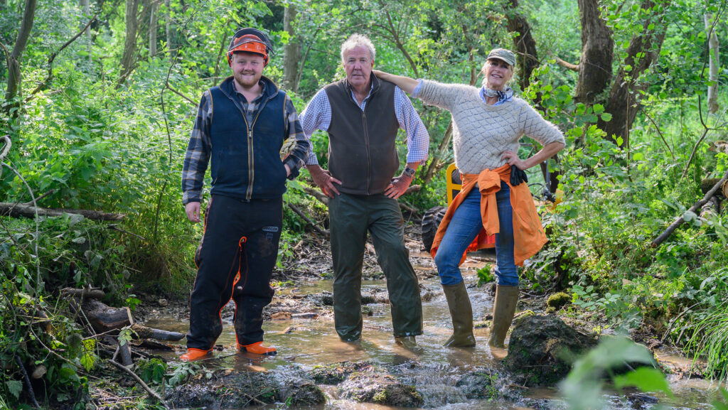 Kaleb Cooper, Jeremy Clarkson and Lisa Hogan © Ellis O'Brien/Prime Video