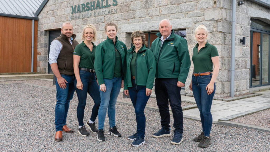 From left: Craig Stuart, Julie Stuart, Christine Mackintosh, Moira Marshall, Kenneth Marshall, and Shona Marshall © Angus Findlay