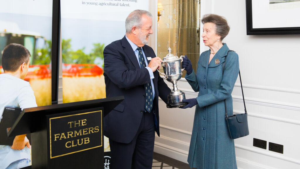 The Princess Royal receives the Farmers Club Cup from Chris Riddle © Minna Rossi