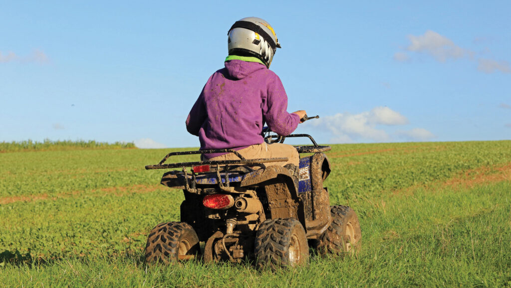A rider on a quad bike
