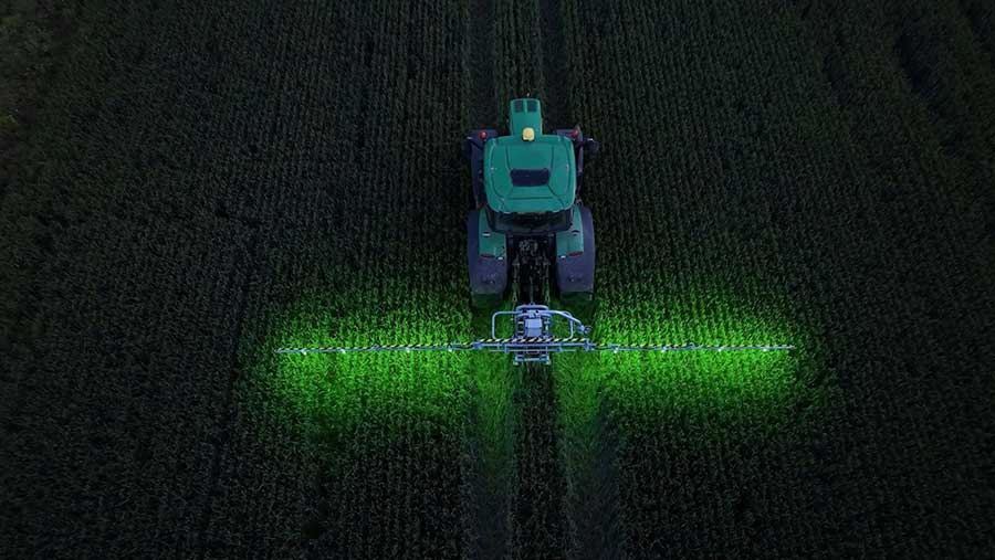 Spraybot in field